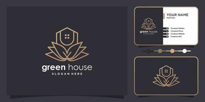 groen huis logo ontwerp element vector sjabloon met creatief concept