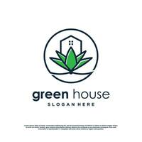 groen huis logo ontwerp element vector sjabloon met creatief concept