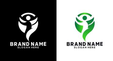 creatief abstract menselijk logo ontwerp. Gezondheid zorg logo ontwerp sjabloon. vector