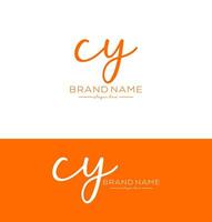 cy brief handschrift handtekening logo cy icoon cy laatste logo ontwerp vector