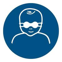 iso 7010 geregistreerd veiligheid tekens symbool pictogram waarschuwingen voorzichtigheid merk op verplicht beschermen baby's ogen met ondoorzichtig oog bescherming vector