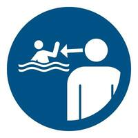 iso 7010 geregistreerd veiligheid tekens symbool pictogram waarschuwingen voorzichtigheid merk op verplicht houden kinderen onder toezicht in de aquatisch milieu vector