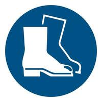 iso 7010 geregistreerd veiligheid tekens symbool pictogram waarschuwingen voorzichtigheid merk op verplicht beschermend schoenen moet worden versleten vector