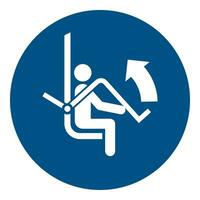 iso 7010 geregistreerd veiligheid tekens symbool pictogram waarschuwingen voorzichtigheid merk op verplicht Open veiligheid bar van stoeltjeslift vector