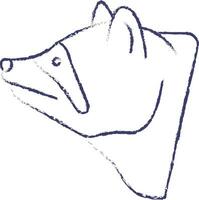 wasbeer gezicht hand- getrokken vector illustratie
