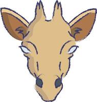 giraffe gezicht hand- getrokken vector illustratie
