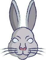 konijn gezicht hand- getrokken vector illustratie