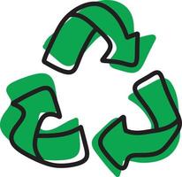 groene recycle vector illustratie schets handgetekende