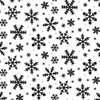 kerstmis, nieuw jaar patroon, sneeuwvlokken lijn illustratie. vector pictogrammen van winter vakantie, verkoudheid seizoen sneeuwval. viering partij zwart wit herhaald achtergrond.