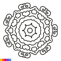 mandala kunst voor kleur boek. schoon decoratief ronde ornament. oosters patroon, vector illustratie kleur boek bladzijde. circulaire patroon in het formulier van mandala voor henna, mehndi, tatoeëren, decoratie.