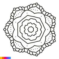 mandala kunst voor kleur boek. schoon decoratief ronde ornament. oosters patroon, vector illustratie kleur boek bladzijde. circulaire patroon in het formulier van mandala voor henna, mehndi, tatoeëren, decoratie.