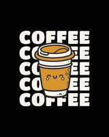 koffie t-shirt ontwerp, koffie tee vector