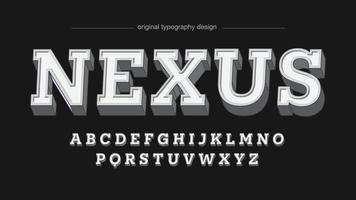 3D-witte plak serif typografie vector