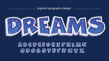 blauwe sterren patroon cartoon typografie vector