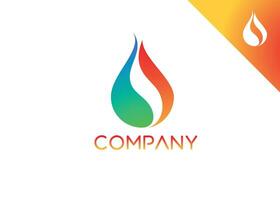 gemakkelijk logo met prachtig ontwerp van water laten vallen of brand vlam en verborgen brief s vector