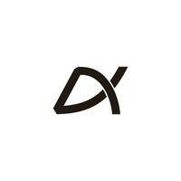 brief dx overlappen gemakkelijk meetkundig logo vector
