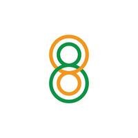 gekoppeld aantal 8 cirkel overlappen kleurrijk logo vector
