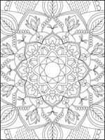 kleur boek Pagina's. mandala. abstract Islamitisch bloem. kinderen en volwassen anti stress kleur boek. wit achtergrond, zwart schets. vector voorraad illustratie. patroon mandala kleur Pagina's