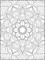 kleur boek Pagina's. mandala. abstract Islamitisch bloem. kinderen en volwassen anti stress kleur boek. wit achtergrond, zwart schets. vector voorraad illustratie. patroon mandala kleur Pagina's