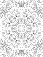 kleur boek Pagina's. mandala. abstract Islamitisch bloem. kinderen en volwassen anti stress kleur boek. wit achtergrond, zwart schets. vector voorraad illustratie. patroon mandala kleur Pagina's