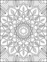 mandala kleur boek voor volwassen. mandala kleur Pagina's. mandala kleur boek. naadloos vector patroon. zwart en wit lineair tekening. kleur bladzijde voor kinderen en volwassenen.