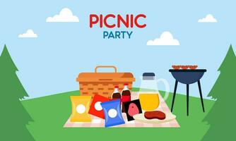 picknick partij viering tafereel illustratie vector