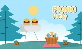 picknick partij viering tafereel illustratie vector