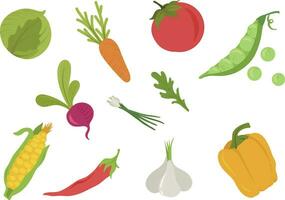 groenten reeks in tekening stijl. biologisch producten. gezond voedsel. vector illustratie