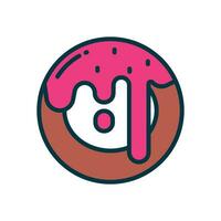 donut gevulde kleur icoon. vector icoon voor uw website, mobiel, presentatie, en logo ontwerp.