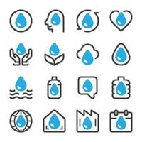 water icoon instellen, vector en illustratie