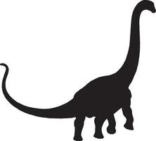 brontosaurus zwart silhouet geïsoleerd achtergrond vector