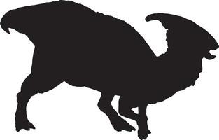 parasaurolophus zwart silhouet geïsoleerd achtergrond vector