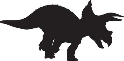 triceratops zwart silhouet geïsoleerd achtergrond vector