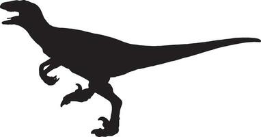 velociraptor zwart silhouet geïsoleerd achtergrond vector