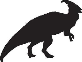 parasaurolophus zwart silhouet geïsoleerd achtergrond vector