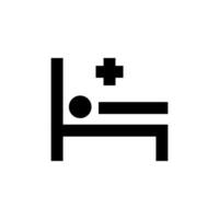 medisch kruis over- geduldig Aan bed gevulde icoon. bewerkbare hartinfarct. geschikt voor divers type van ontwerp, spandoeken, infografieken, winkels, winkels, web sites vector