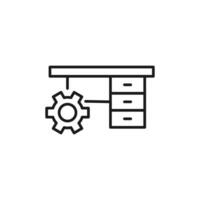 uitrusting door tafel geïsoleerd lijn icoon. perfect voor web plaatsen, appjes, ui, internetten, winkels, winkels. gemakkelijk beeld getrokken met zwart dun lijn vector