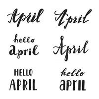 april kalligrafie belettering. lente citaten handgeschreven. vector