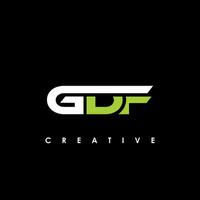 gdf brief eerste logo ontwerp sjabloon vector illustratie