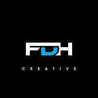 fdh brief eerste logo ontwerp sjabloon vector illustratie