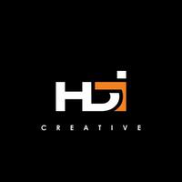 hdi brief eerste logo ontwerp sjabloon vector illustratie