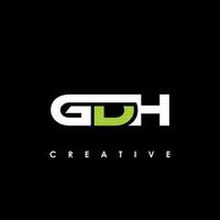 gdh brief eerste logo ontwerp sjabloon vector illustratie