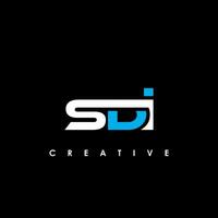 sdi brief eerste logo ontwerp sjabloon vector illustratie