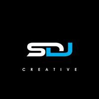 sdj brief eerste logo ontwerp sjabloon vector illustratie