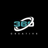 360 brief eerste logo ontwerp sjabloon vector illustratie