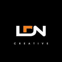 ldn brief eerste logo ontwerp sjabloon vector illustratie