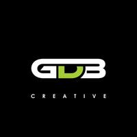 gdb brief eerste logo ontwerp sjabloon vector illustratie