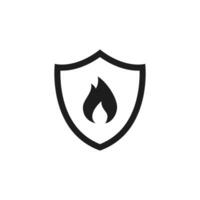 brand bescherming icoon. vector brand schild. vlam bescherming teken symbool.