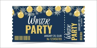 winter partij ticket vector