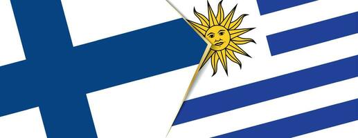 Finland en Uruguay vlaggen, twee vector vlaggen.